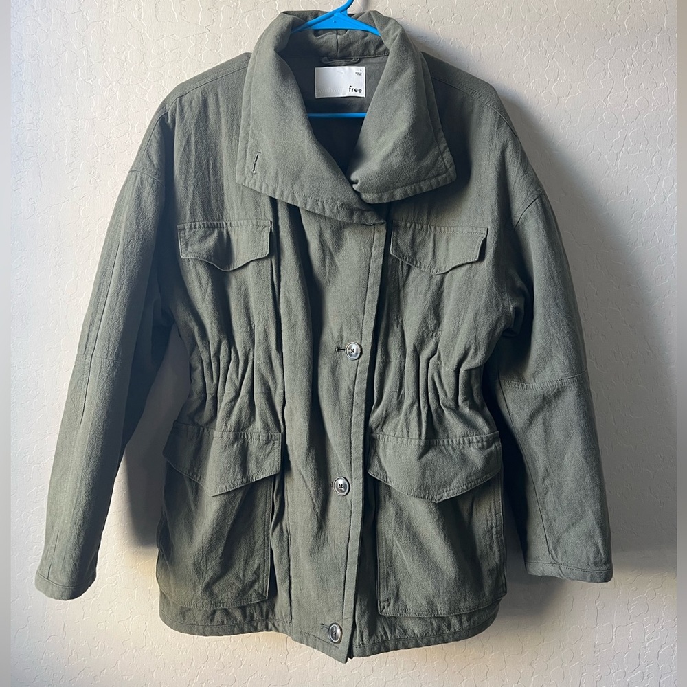 Wilfred Free Ruby Jacket Aritzia Green Lined 100% Cotton Size Small